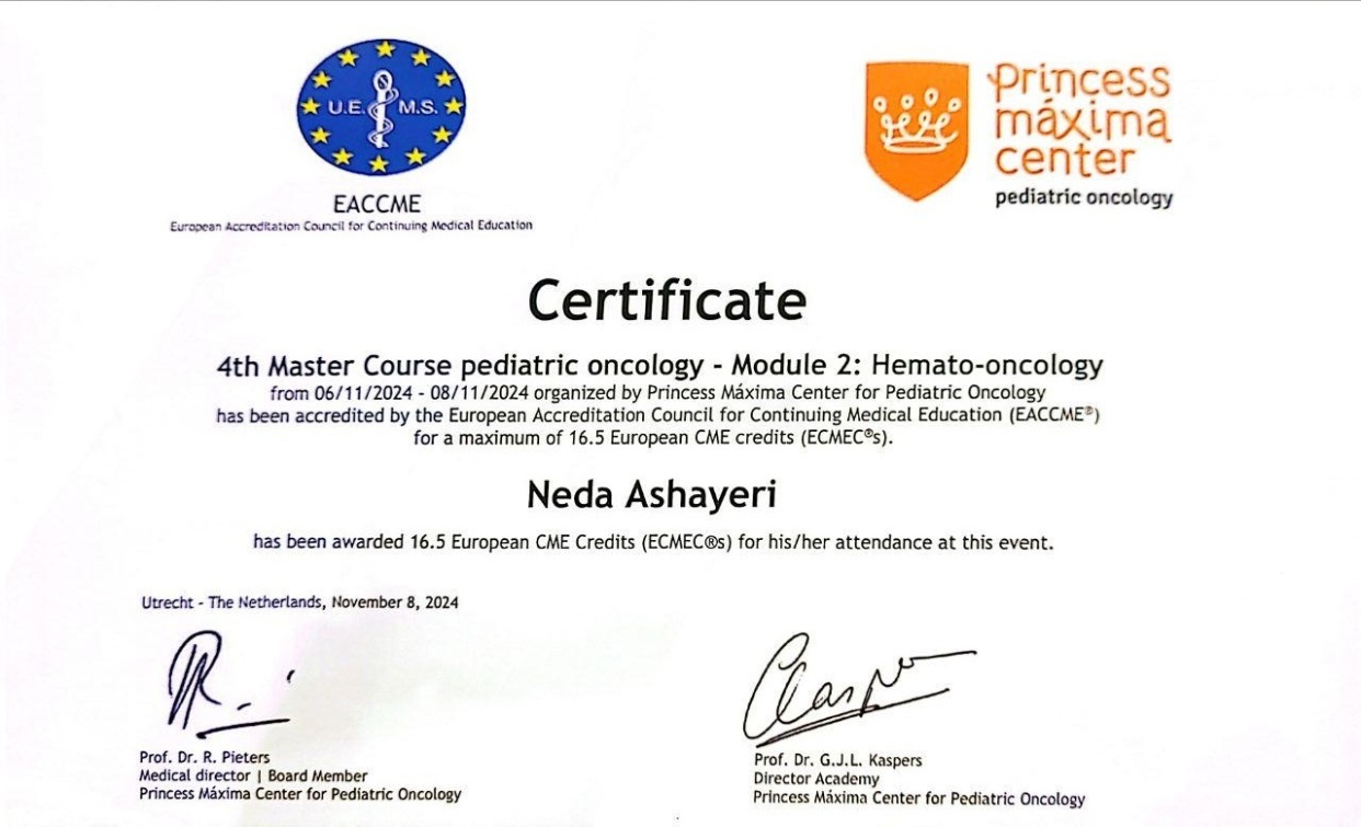 Master Course IV: Pediatric Oncology, Module 2