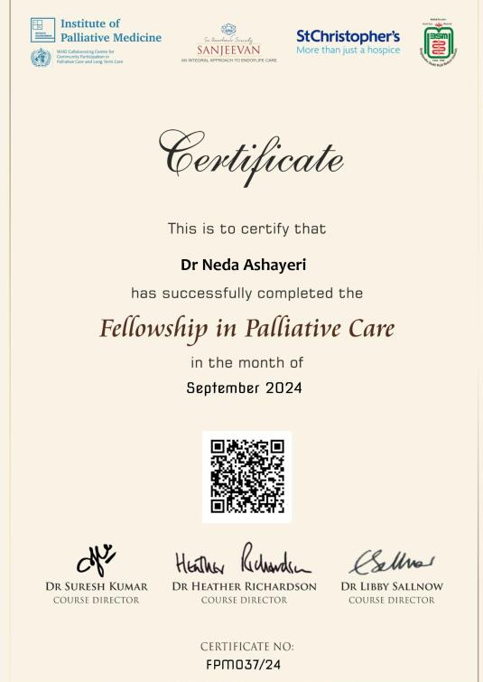 fellowship in palliative care