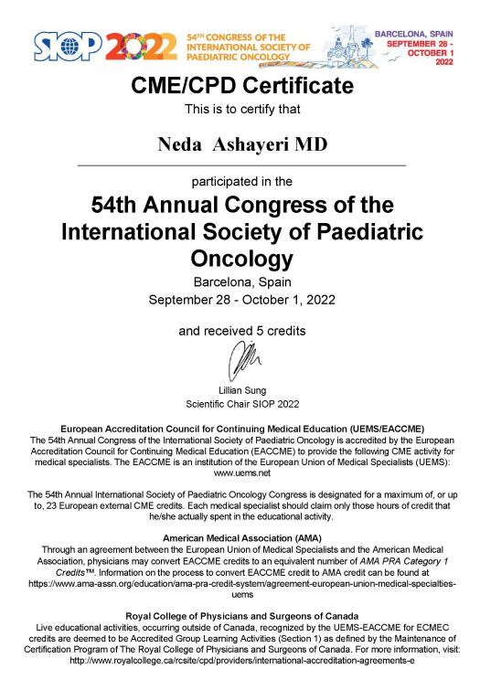 54th Annual Congress – International Society of Paediatric Oncology