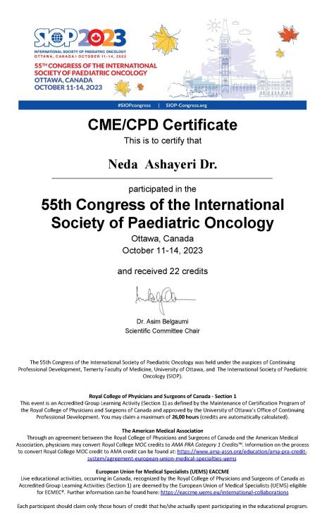 55th Annual Congress – International Society of Paediatric Oncology